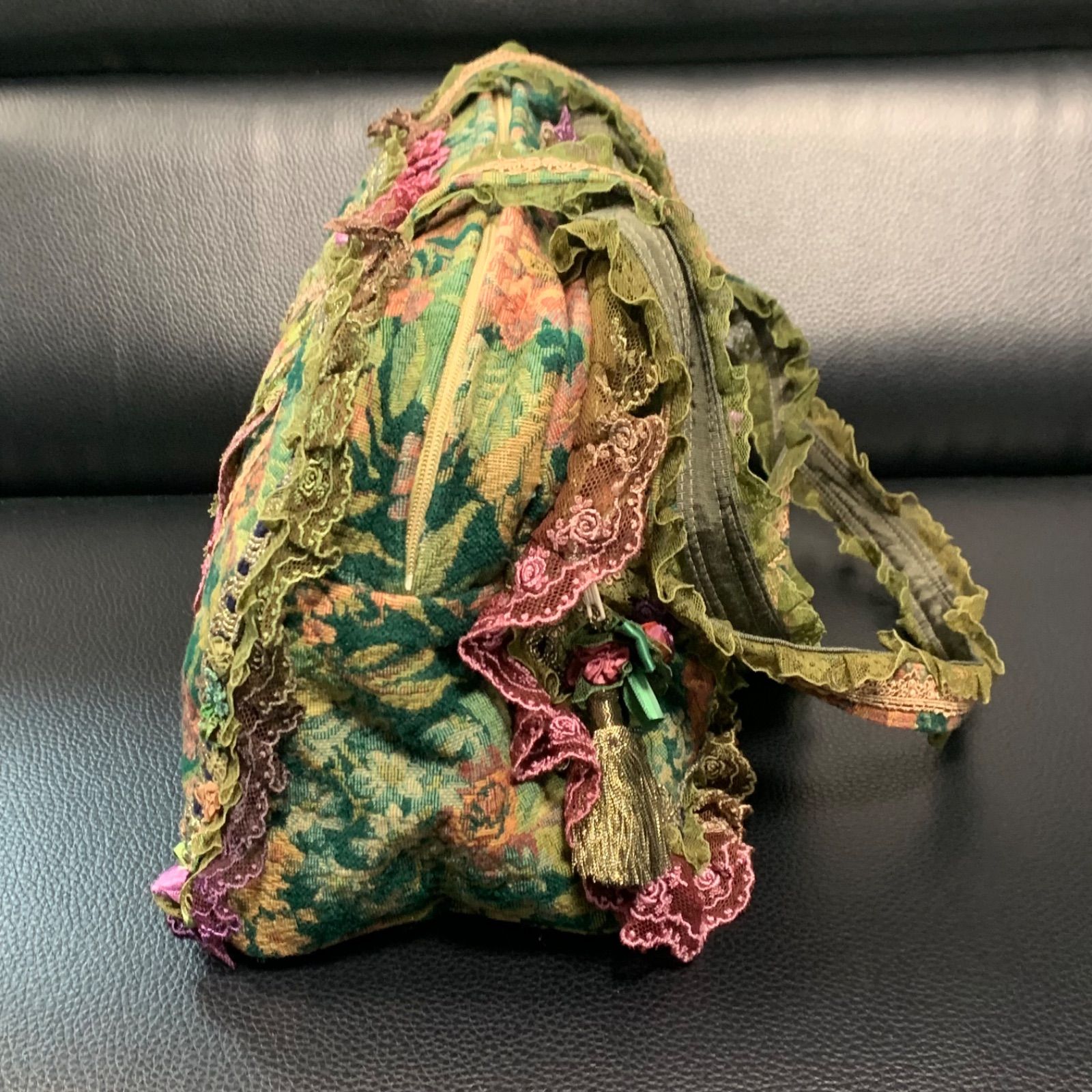 最終値下げ 美品 chimaki 日本製 フリル レース 花 ショルダーバッグ