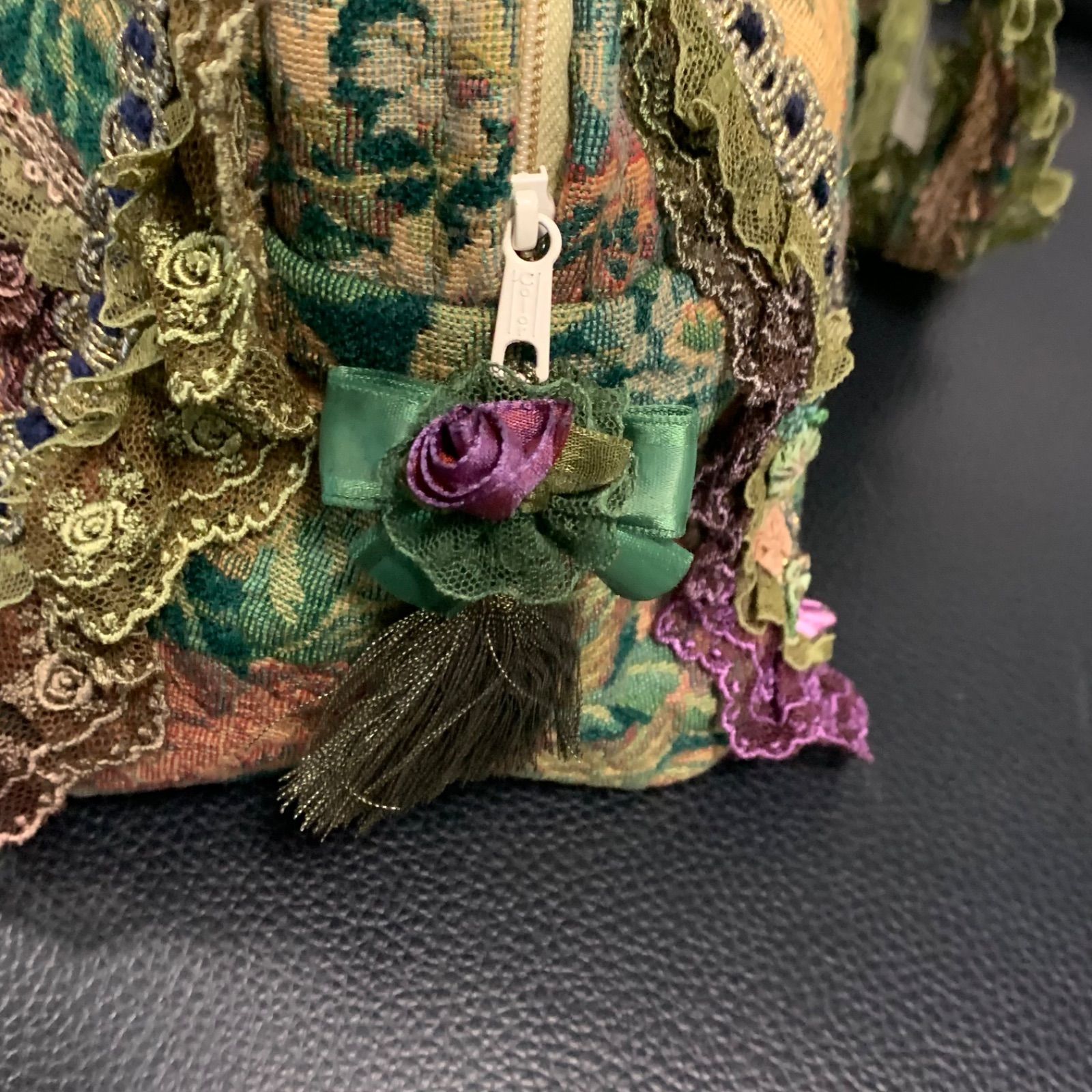最終値下げ 美品 chimaki 日本製 フリル レース 花 ショルダーバッグ
