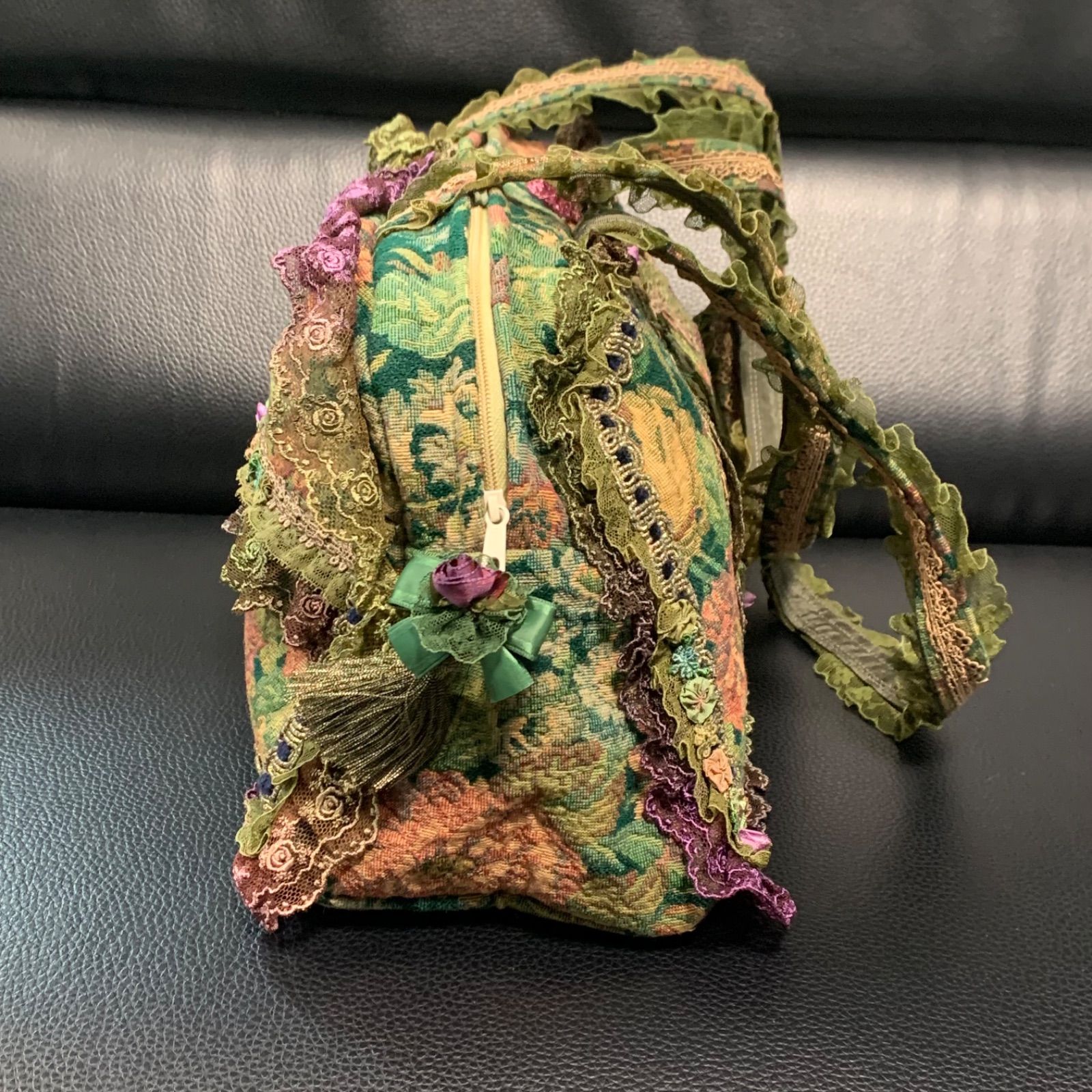 最終値下げ 美品 chimaki 日本製 フリル レース 花 ショルダーバッグ