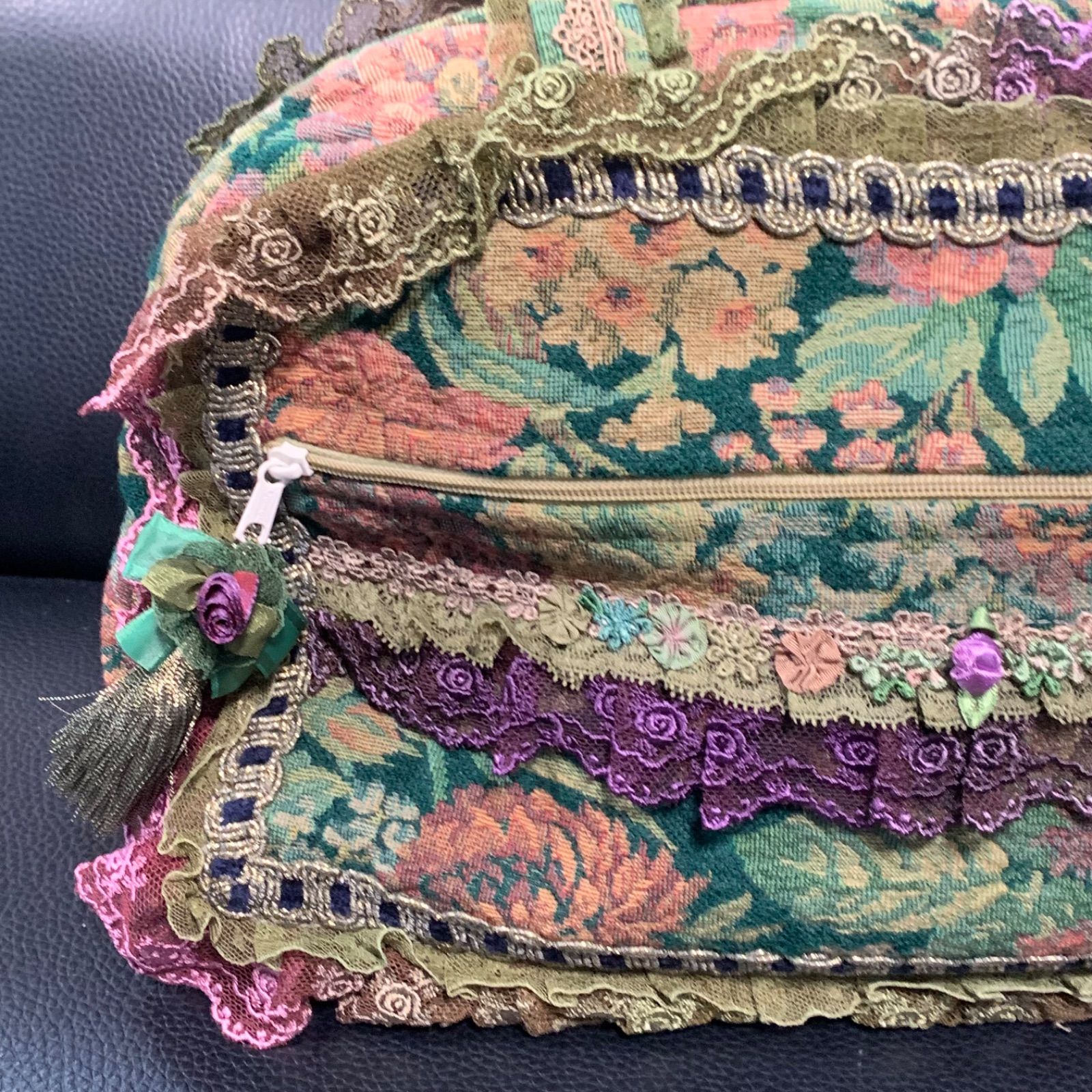 最終値下げ 美品 chimaki 日本製 フリル レース 花 ショルダーバッグ 