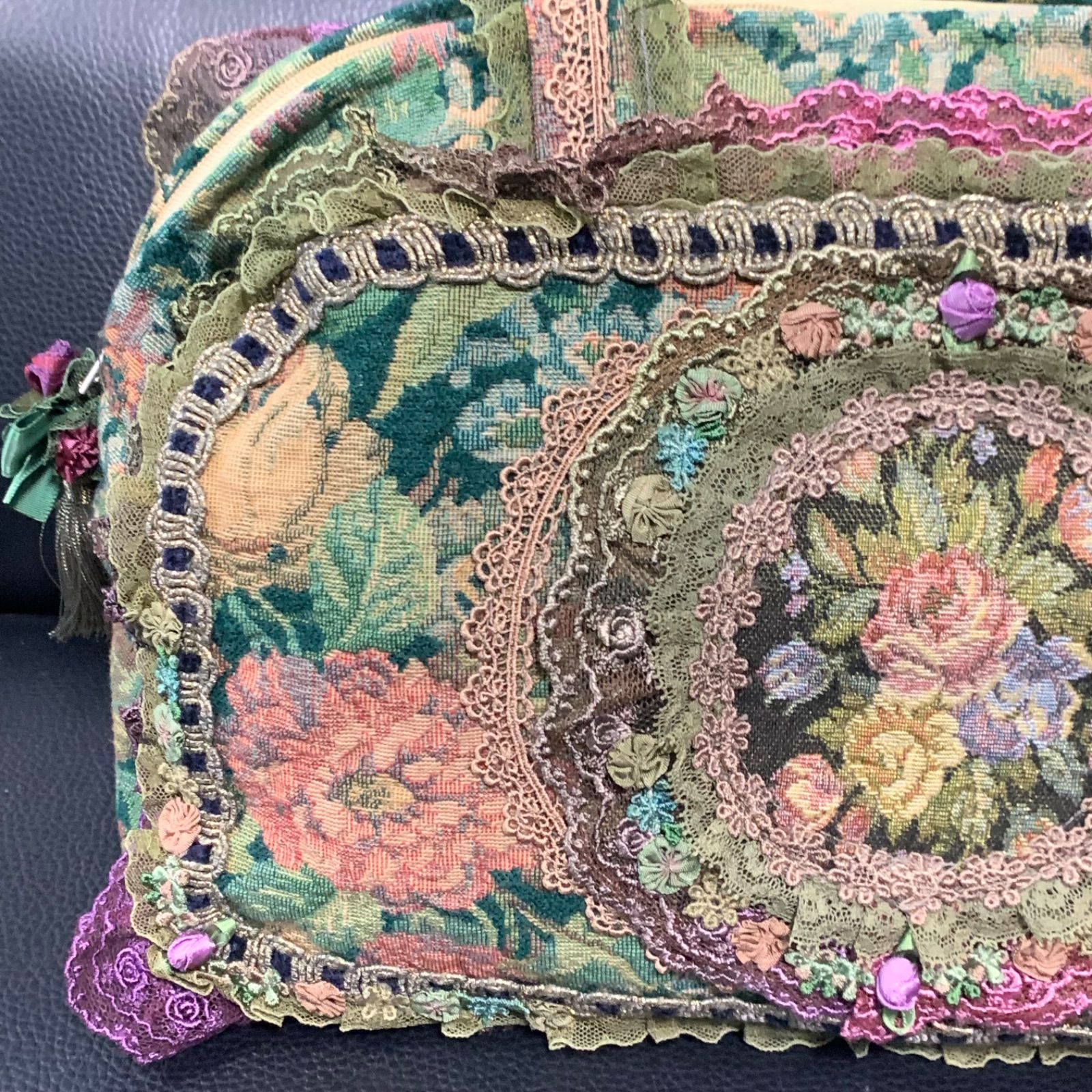 最終値下げ 美品 chimaki 日本製 フリル レース 花 ショルダーバッグ