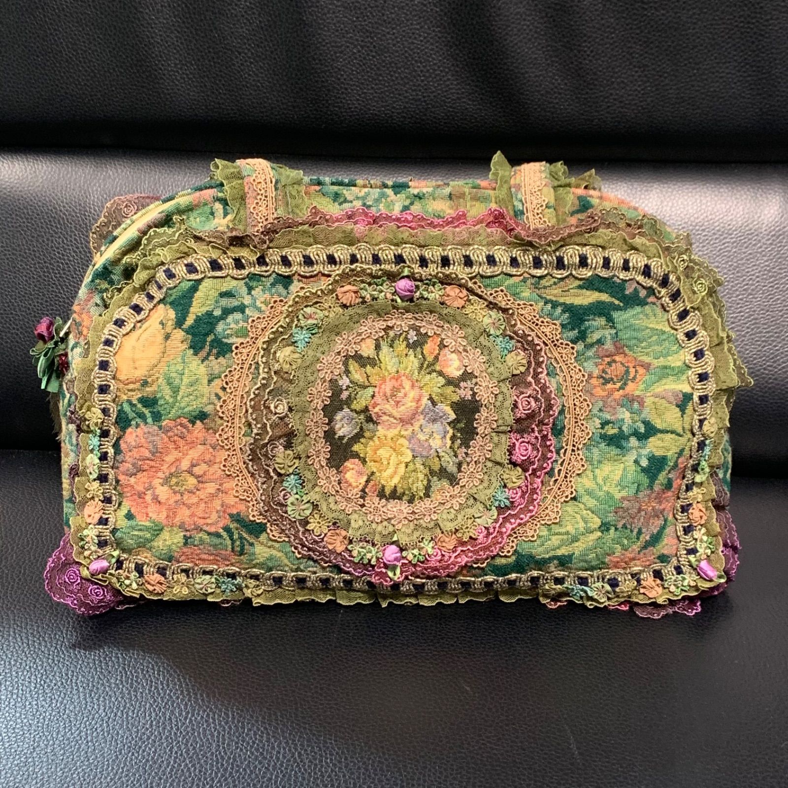 最終値下げ 美品 chimaki 日本製 フリル レース 花 ショルダーバッグ