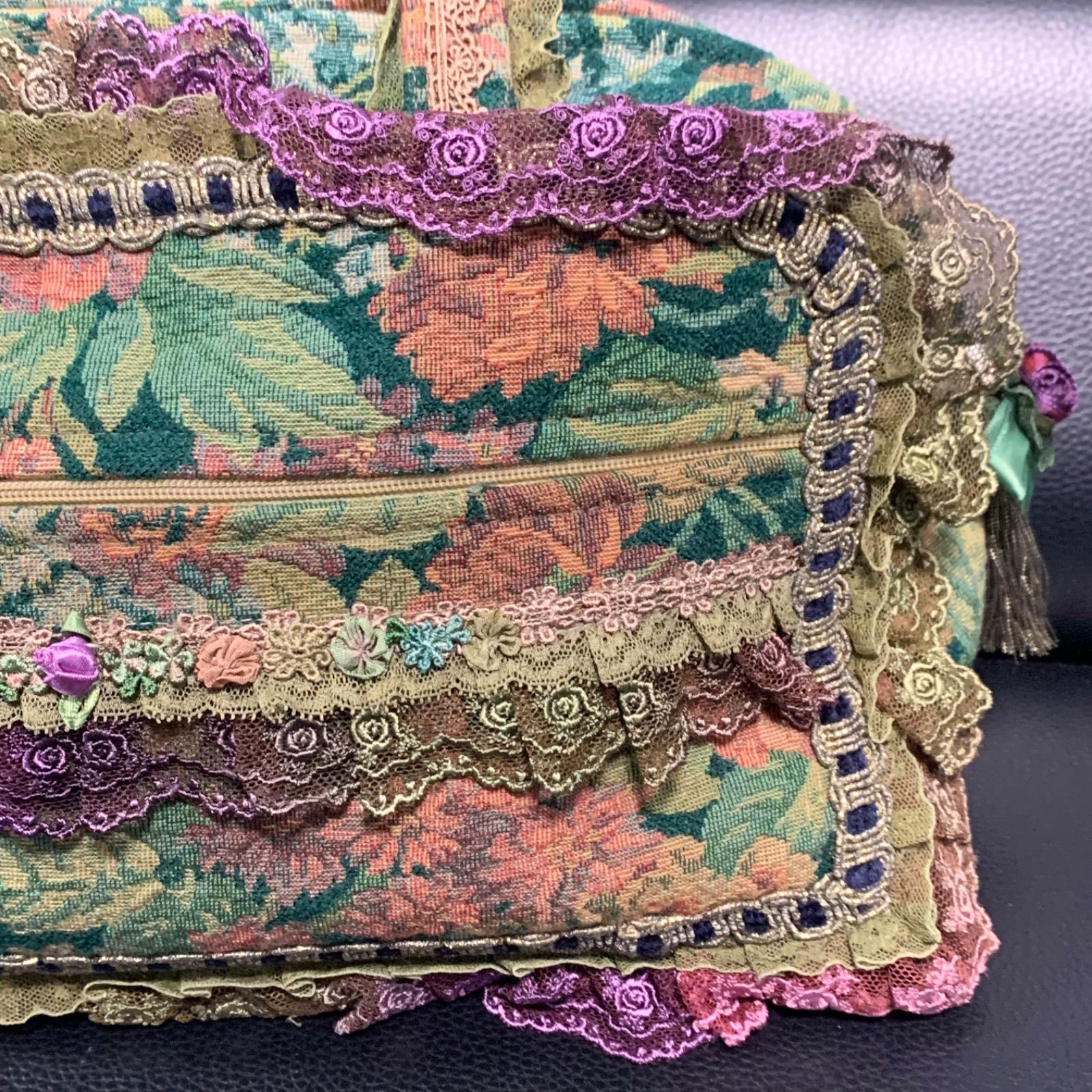 最終値下げ 美品 chimaki 日本製 フリル レース 花 ショルダーバッグ