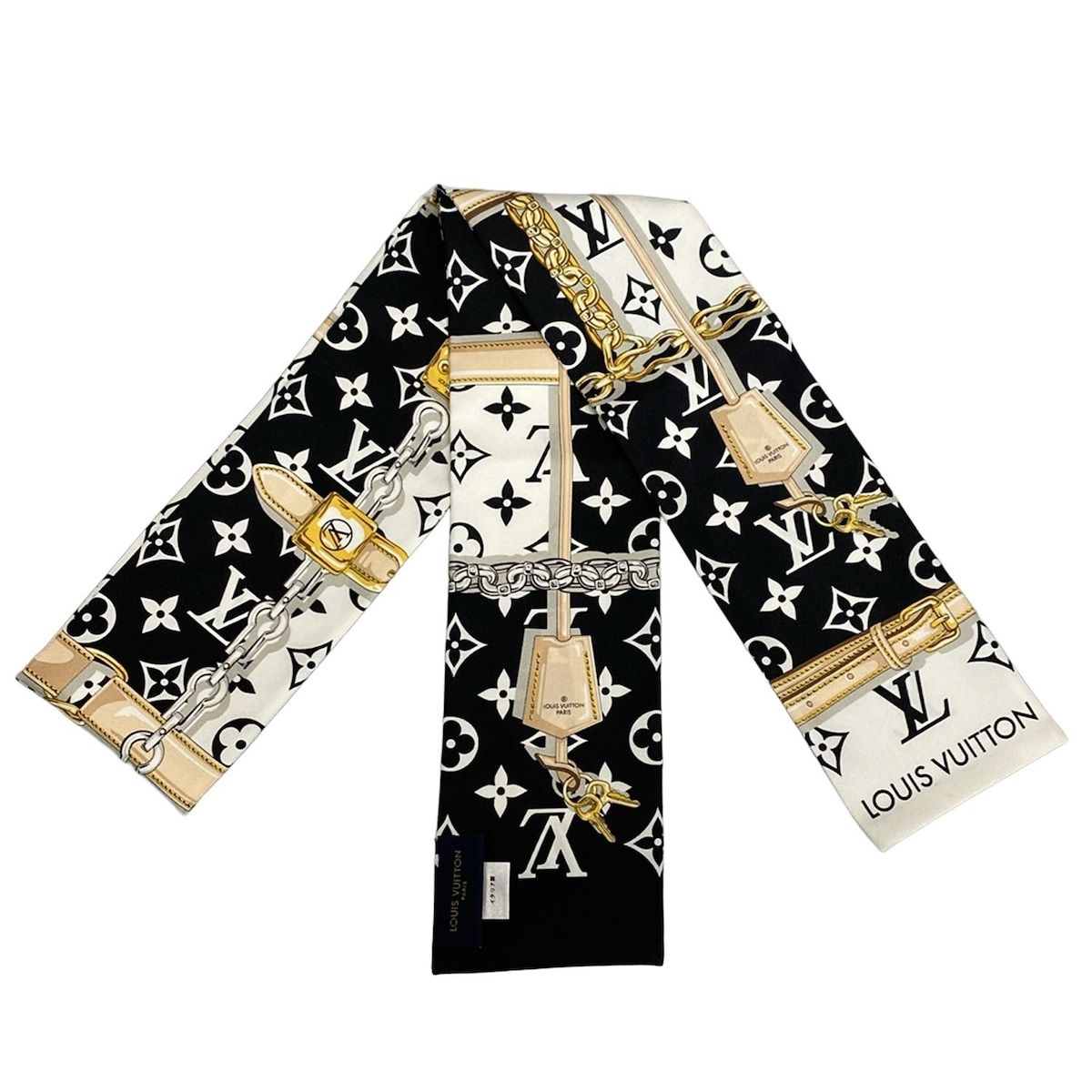 (美品)LOUISVUITTONバンドー•モノグラムコンフィデンシャル スカーフ LOUIS VUITTON(ルイヴィトン) スカーフ美品 バンドーモノグラム