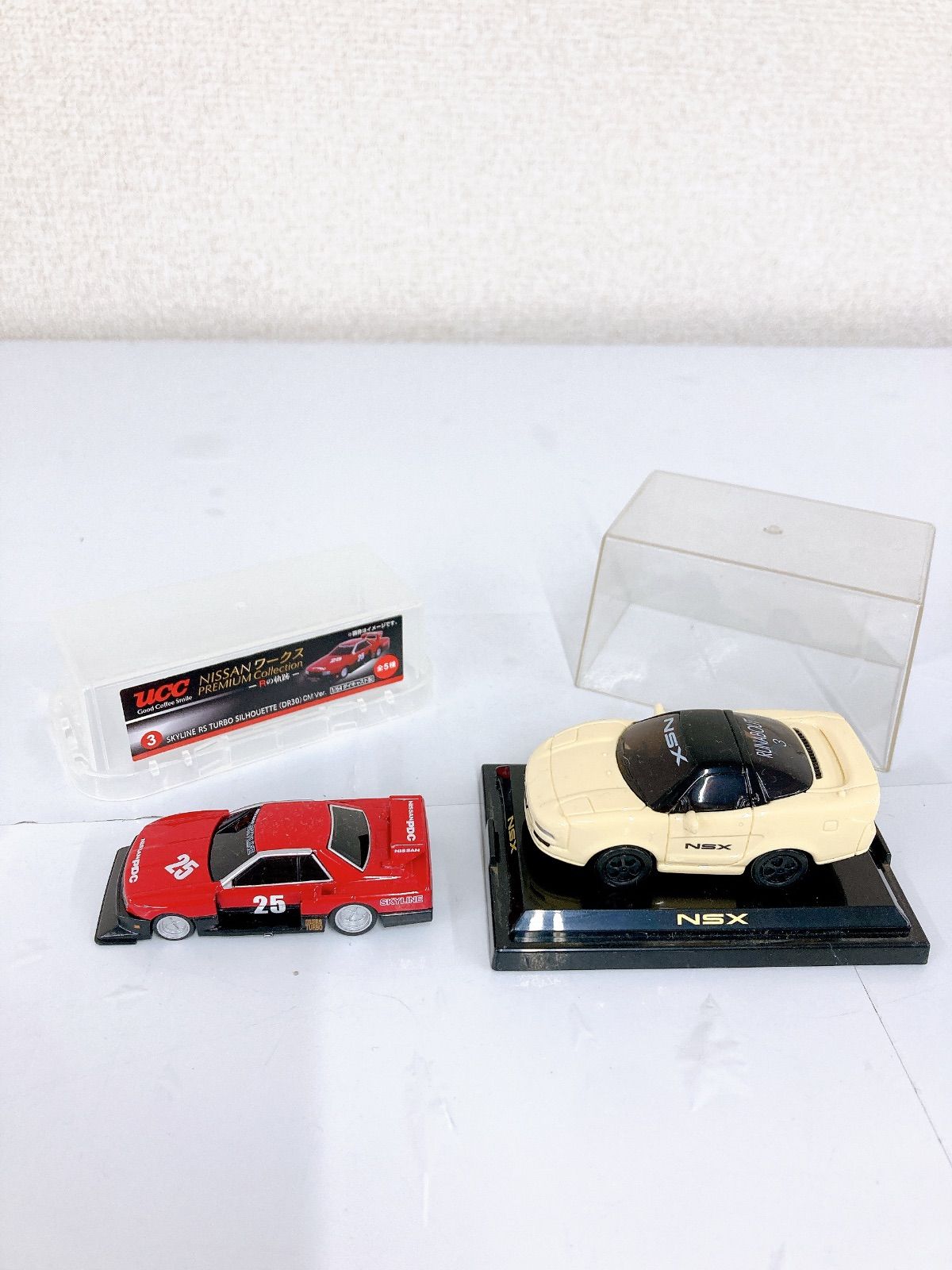 ○2 ミニカー セット NSX RUNABOUT 3 クリーム色 UCC 日産 ワークス