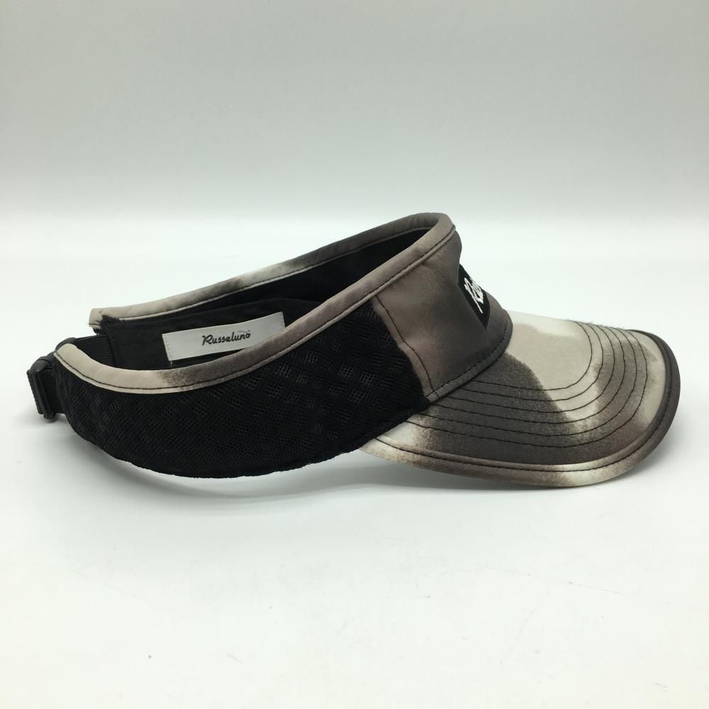 超美品】ラッセルノ サンバイザー ブラウン×ベージュ ロゴ刺しゅう F