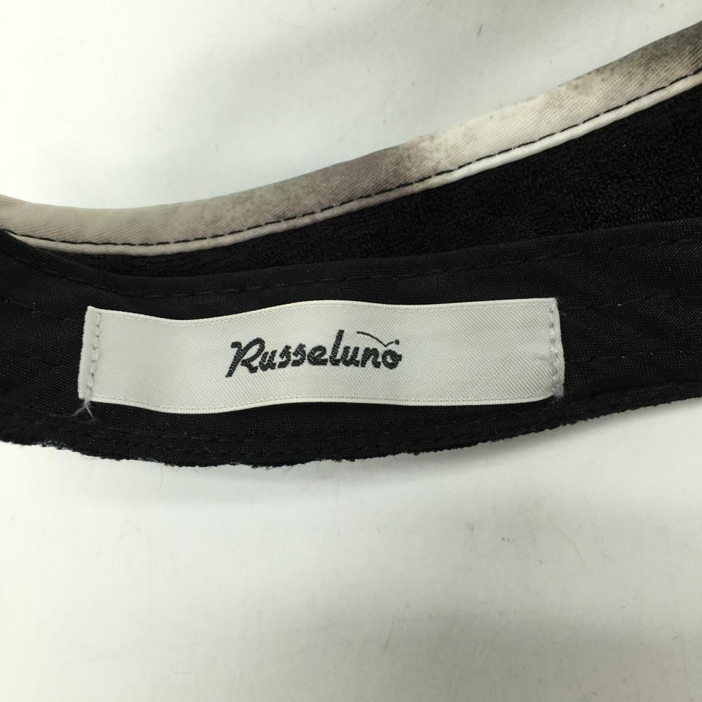 超美品】ラッセルノ サンバイザー ブラウン×ベージュ ロゴ刺しゅう F