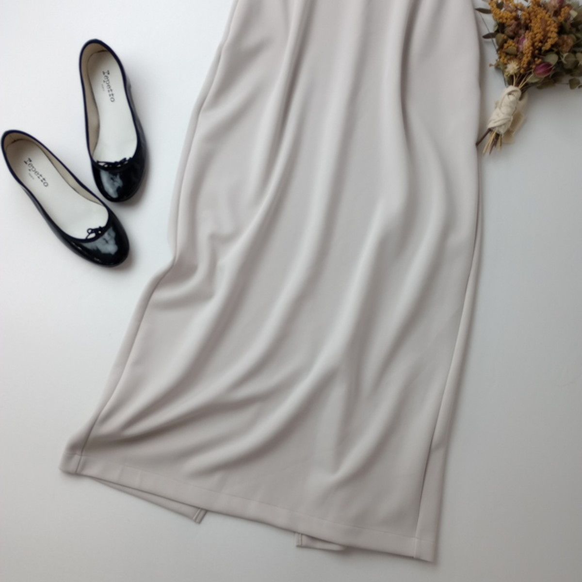 aere アエレ U-neck one-piece Uネックワンピース ロング ノースリーブ 