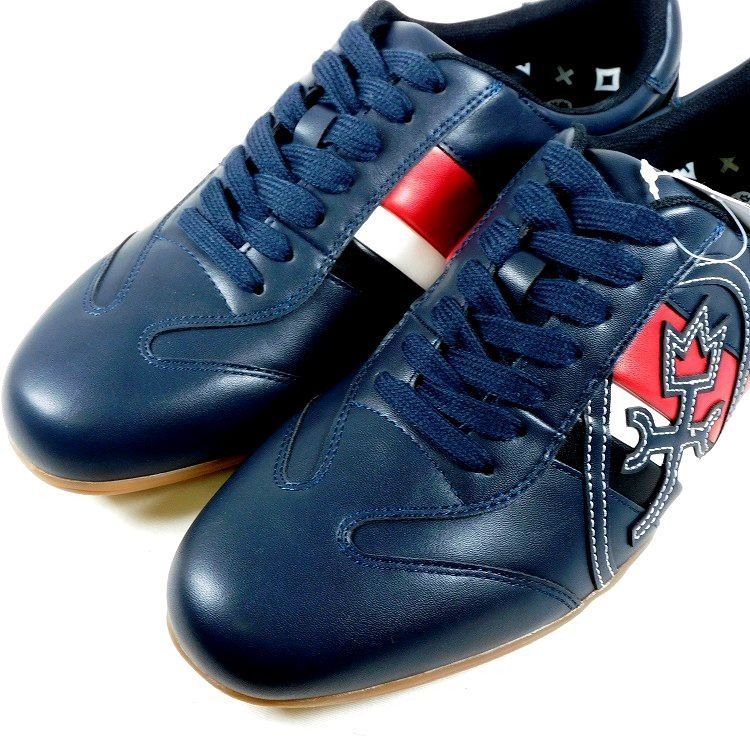 新品 カステルバジャック スニーカー 26.5cm 紺 家紋 トリコライン