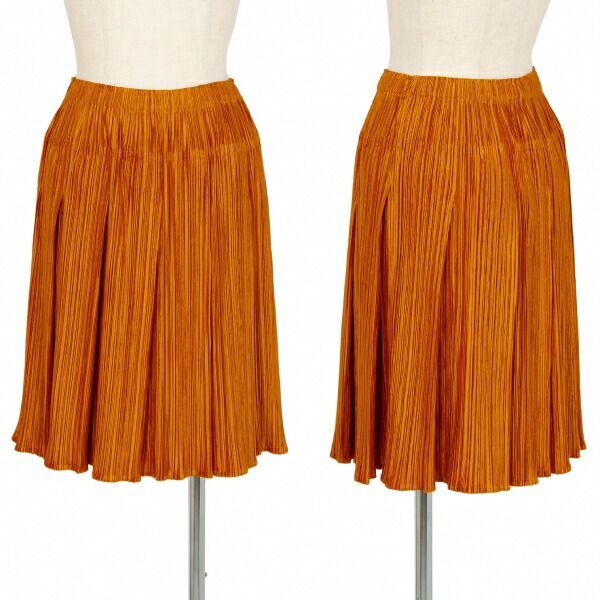 プリーツプリーズPLEATS PLEASE シャイニープリーツスカート オレンジ3