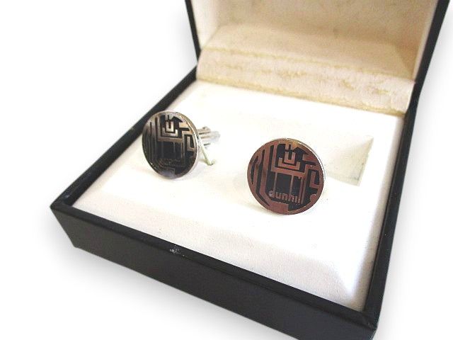 ダンヒル　ラウンドトップシルバー925 カフス　Dunhill dunhill（ダンヒル） カフス カフリンクス カフスボタン タイヤ メンズ