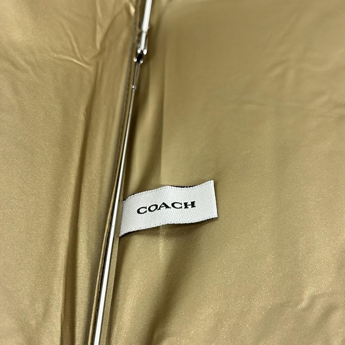 COACH コーチ 折りたたみ傘 - カーキ×オレンジ×マルチ 晴雨兼用折りたたみ傘 花柄 シグネチャー柄