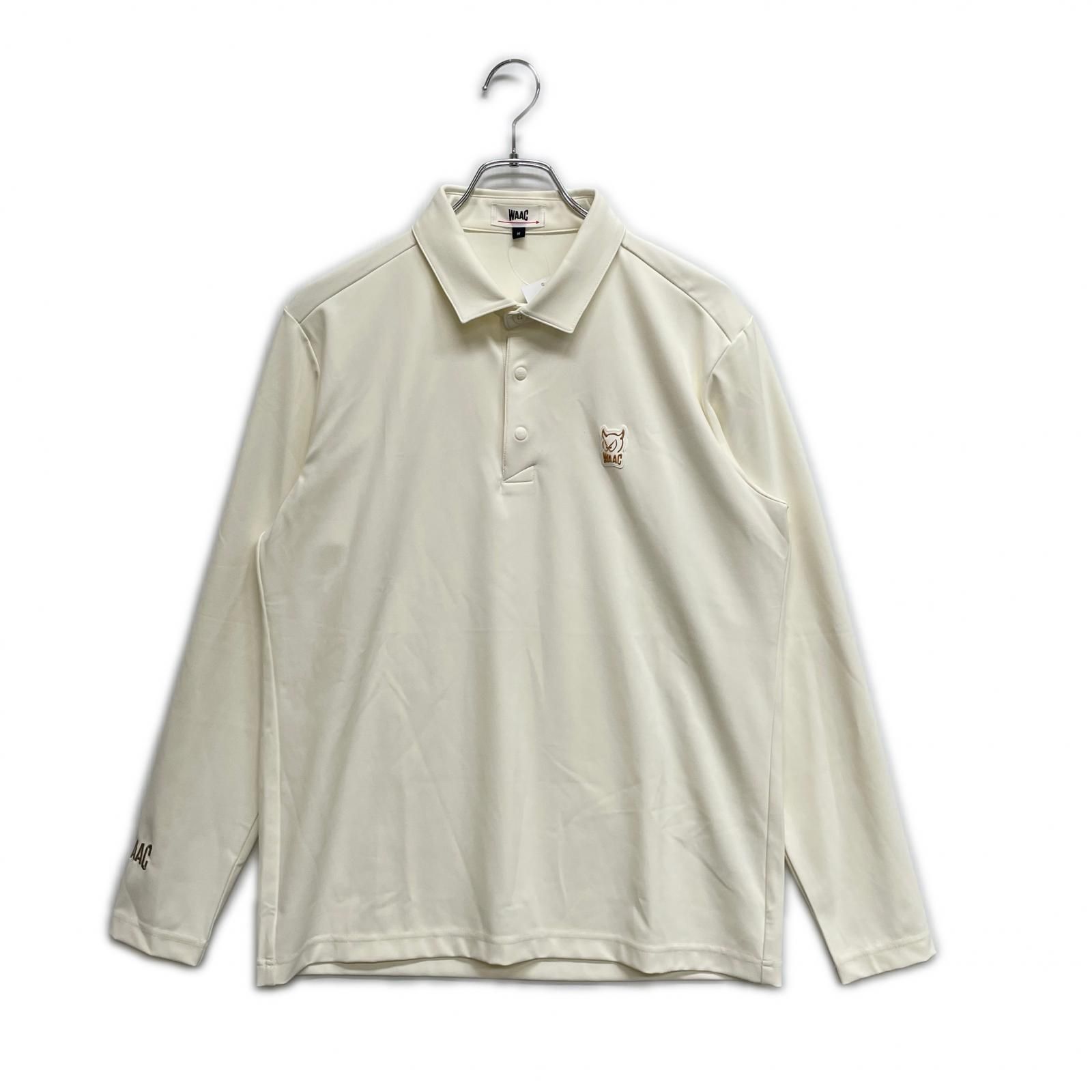 メンズ ワック WAAC 長袖ポロシャツ M 白 ホワイト シンプル ストレッチ