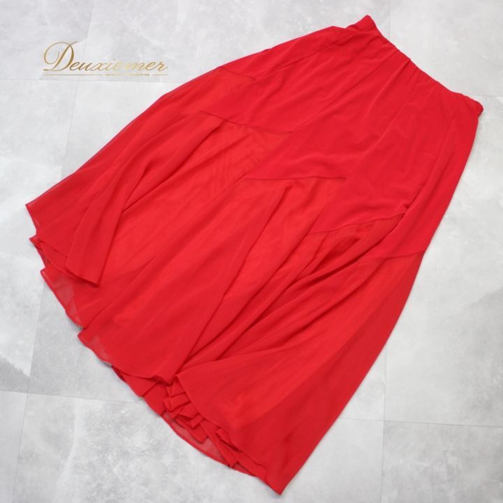 社交ダンス 衣装 スタンダード スカート レッスンウェア 赤 Create-Sun