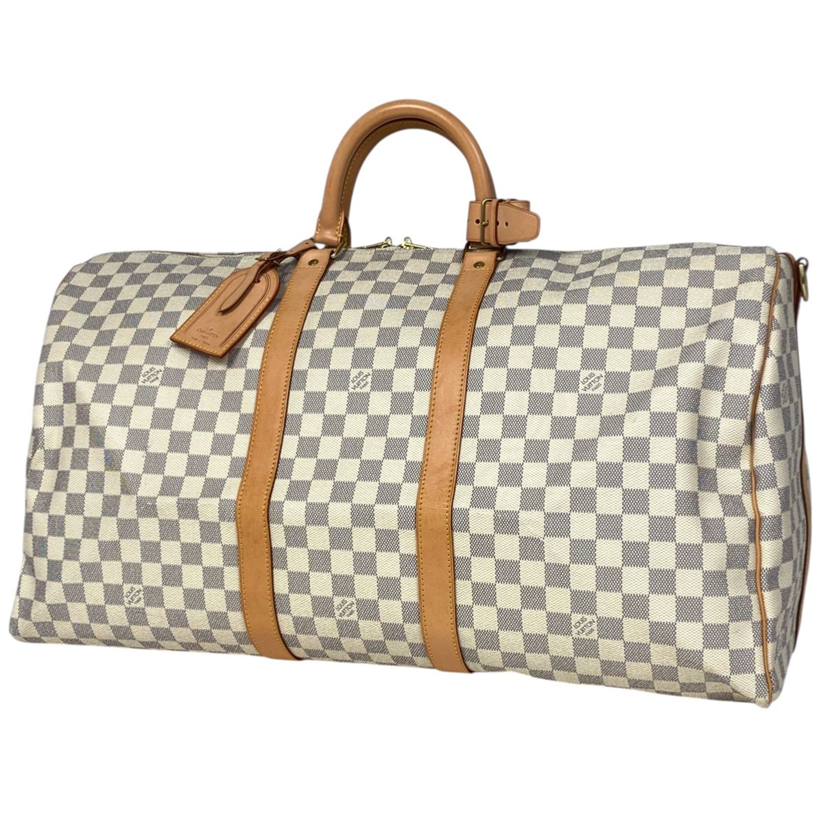 ルイ ヴィトン Louis Vuitton キーポル バンドリエール 55 旅行 出張 ボストンバッグ ダミエアズール ホワイト N 41429 レディース