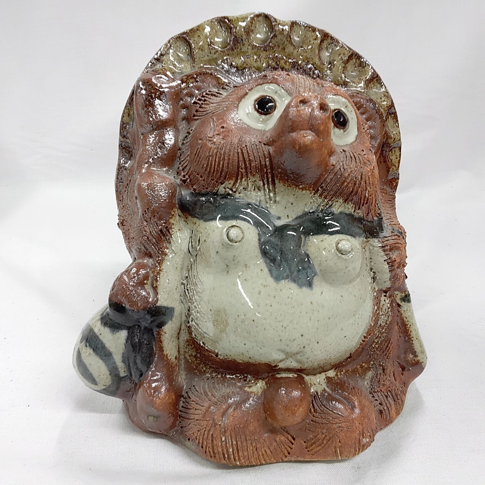 委託品ソ 信楽焼 たぬき 中古品 たぬきの置物 陶器 置物 オブジェ 飾り 