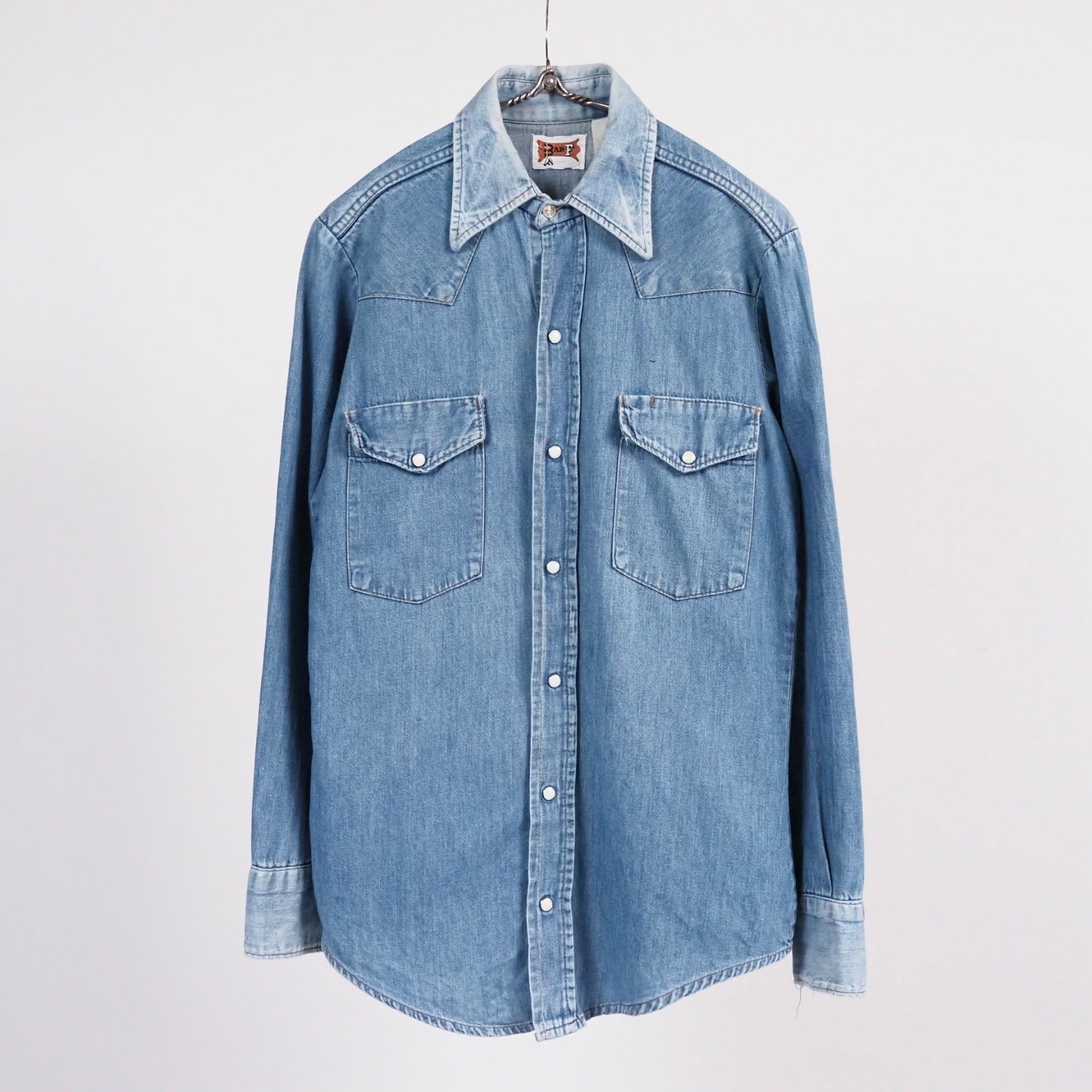 70 s BAR F Denim Western Shirt L デニムシャツ ヴィンテージ ウエスタン