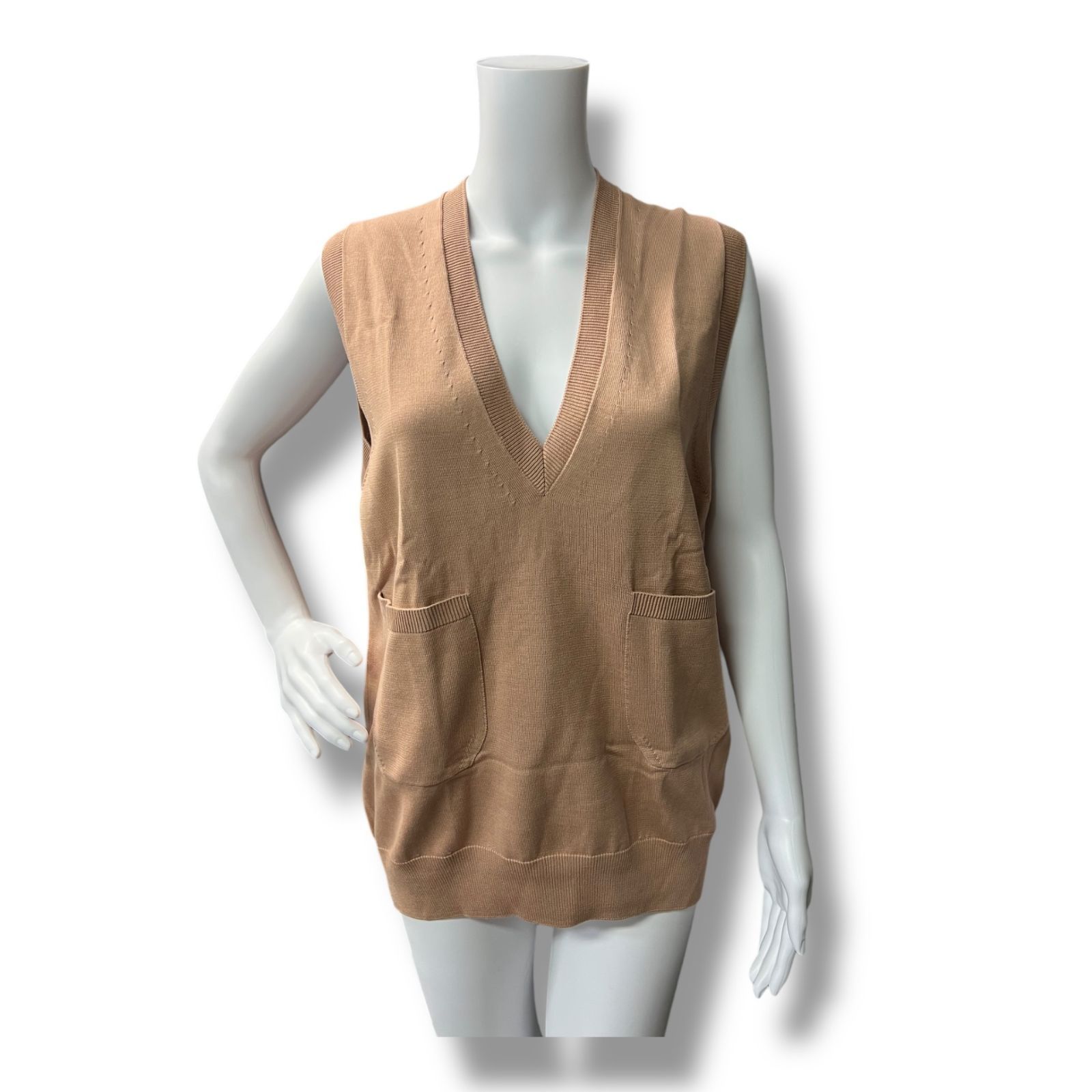 参考上代26400円 BATONER 23 SS Cotton knit Vest コットンニットベスト ジレ バトナー BN-23 SL-012 ピンク 1 1048 A