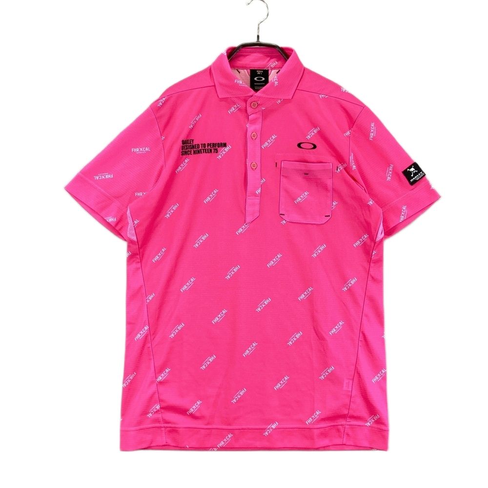 OAKLEY ゴルフウェア サイズ：L OAKLEY オークリー 434396JP 半袖ポロシャツ 総柄 ピンク系