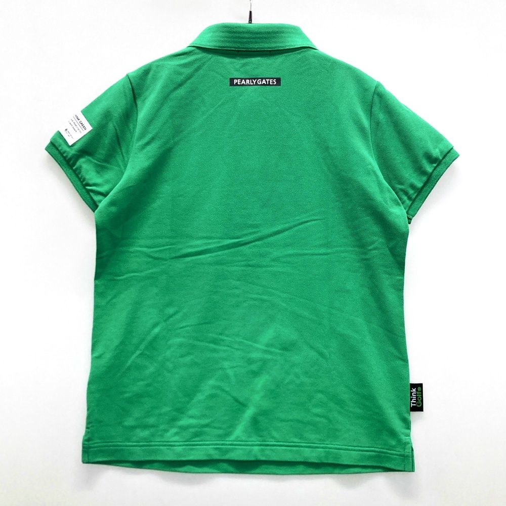 サイズ 0 PEARLY GATES パーリーゲイツ 半袖ポロシャツ ニコちゃん グリーン系 ゴルフウェア レディース ストスト