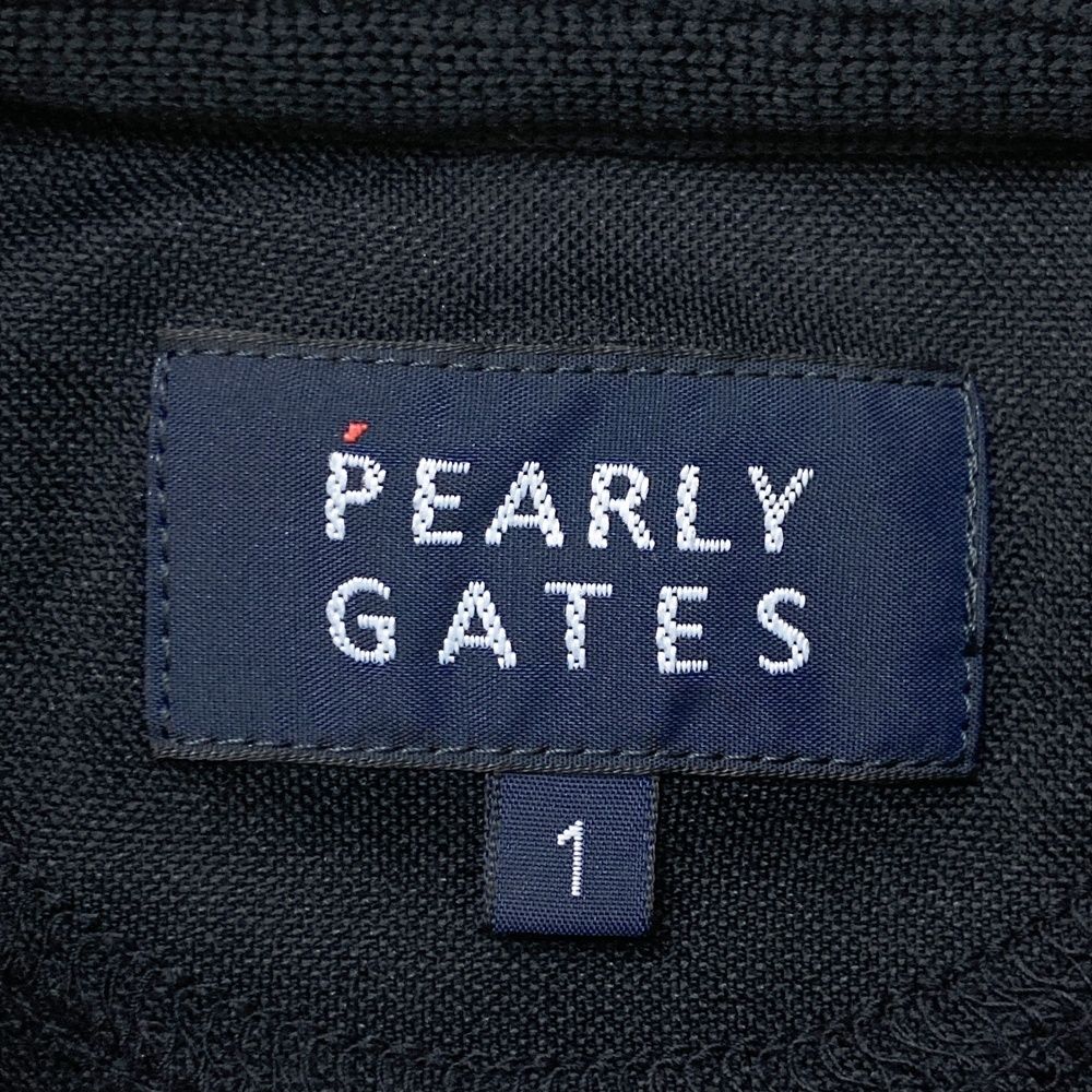 サイズ 1 PEARLY GATES パーリーゲイツ 半袖ポロシャツ ロゴプリント アーガイル ダイヤ柄 ブラック系 ゴルフウェア レディース ストスト シャツ レディースウェア ゴルフ