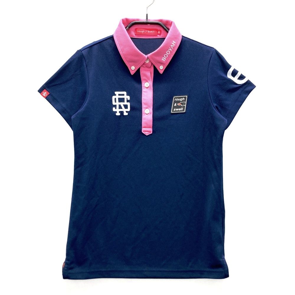 サイズ：S ROUGH&SWELL ラフアンドスウェル 半袖ポロシャツ ネイビー系