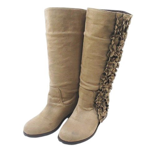 ピンクハウス PINK HOUSE ロングブーツ フェイクレザーフリルブーツ