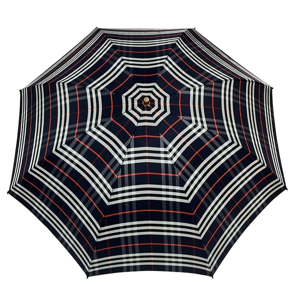 Burberry s バーバリーズ 折りたたみ傘 ダークネイビー シルバー レッド チェック柄