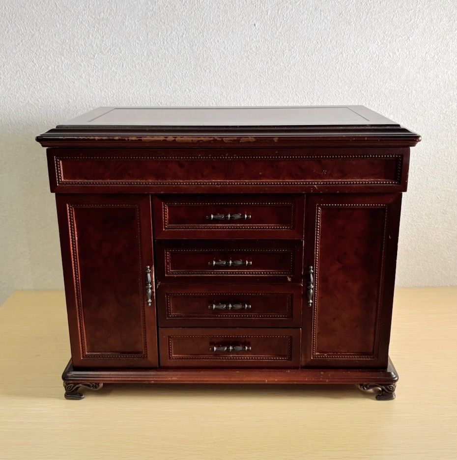 アンティーク調 木製ジュエリーボックス アクセサリー収納 ケース 引き出し付き