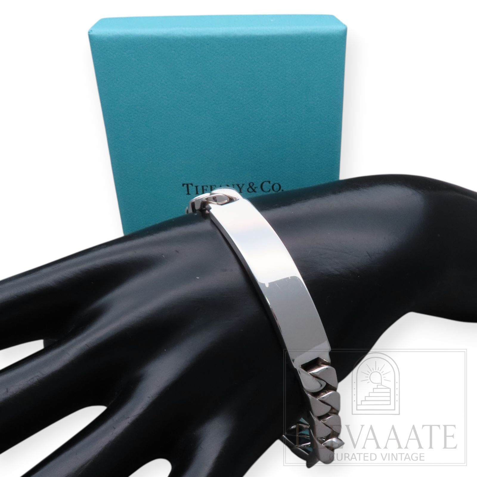 希少 美品 Tiffany&Co. ティファニー ラージ 喜平 ID プレート メンズ