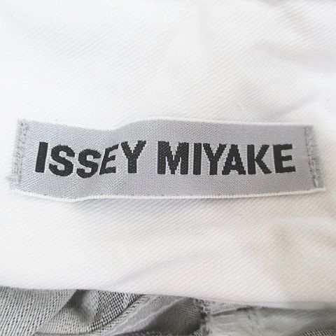 【中古】イッセイミヤケ ISSEY MIYAKE IM31FF033 水墨画デザイン ロングパンツ デニム調 ジップフライ 2 灰系 イッセイミヤケ ISSEY MIYAKE IM31FF033 水墨画デザイン ロングパンツ