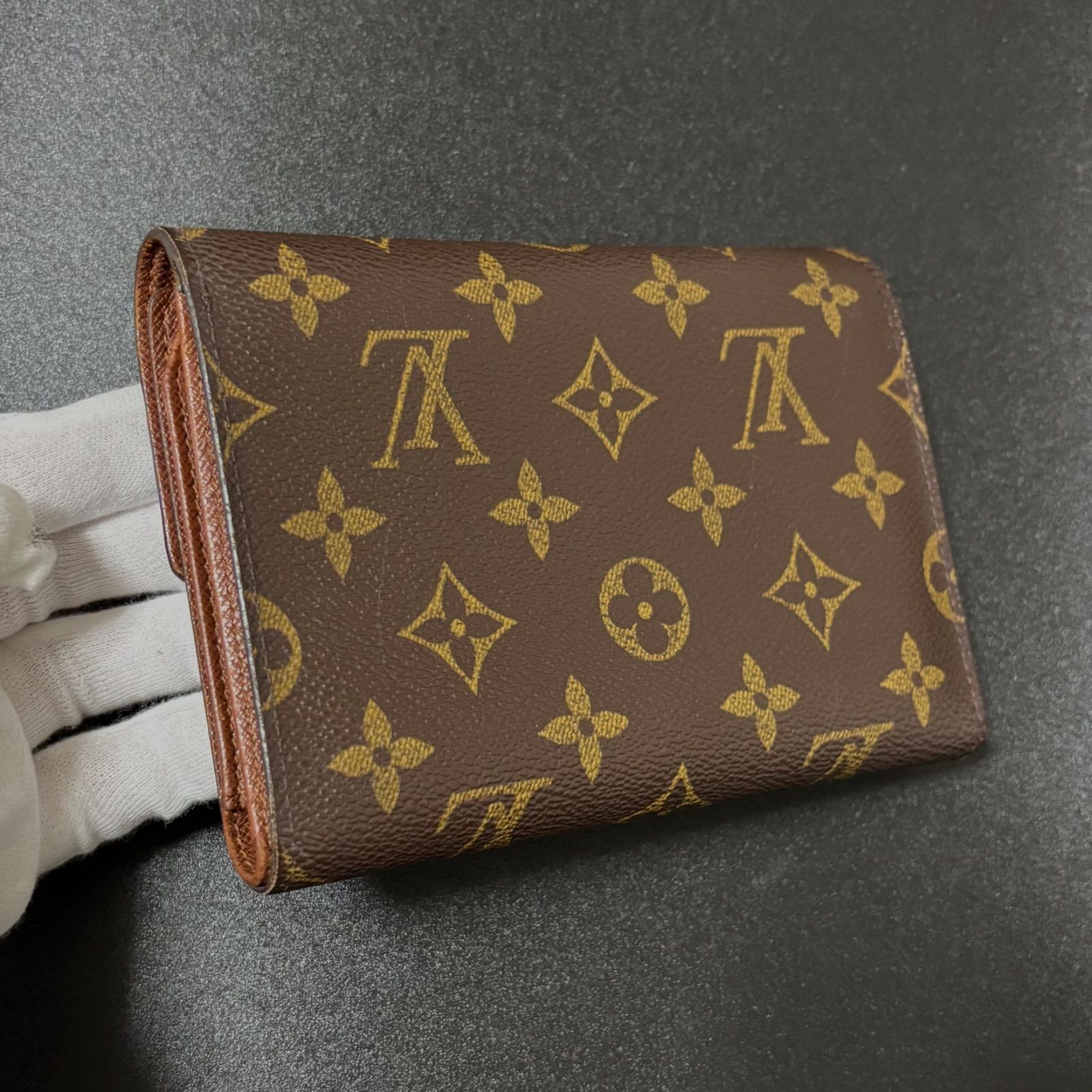 t77 ポルト トレゾール エテュイ パピエ モノグラム 3つ 三つ 折り