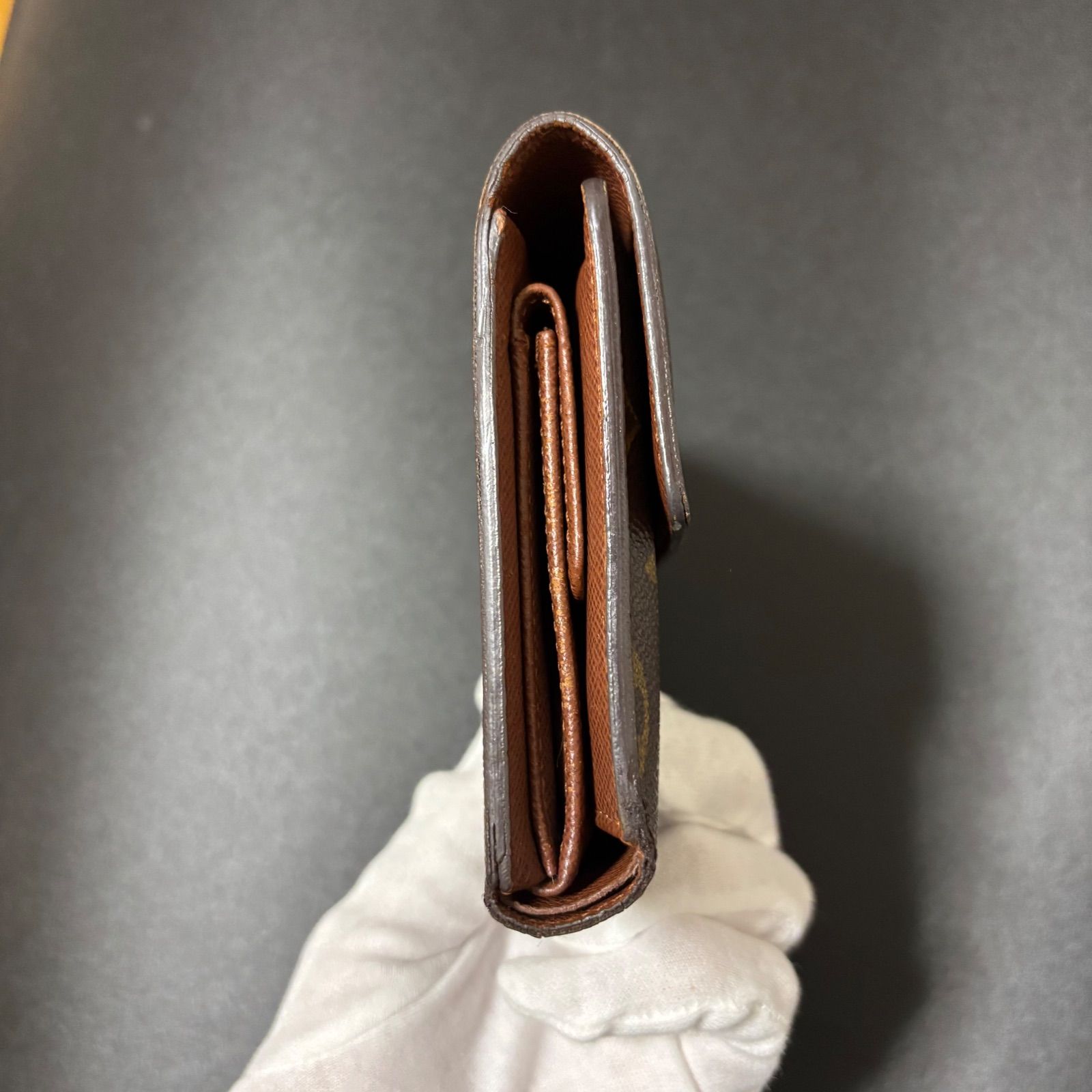 t77 ポルト トレゾール エテュイ パピエ モノグラム 3つ 三つ 折り