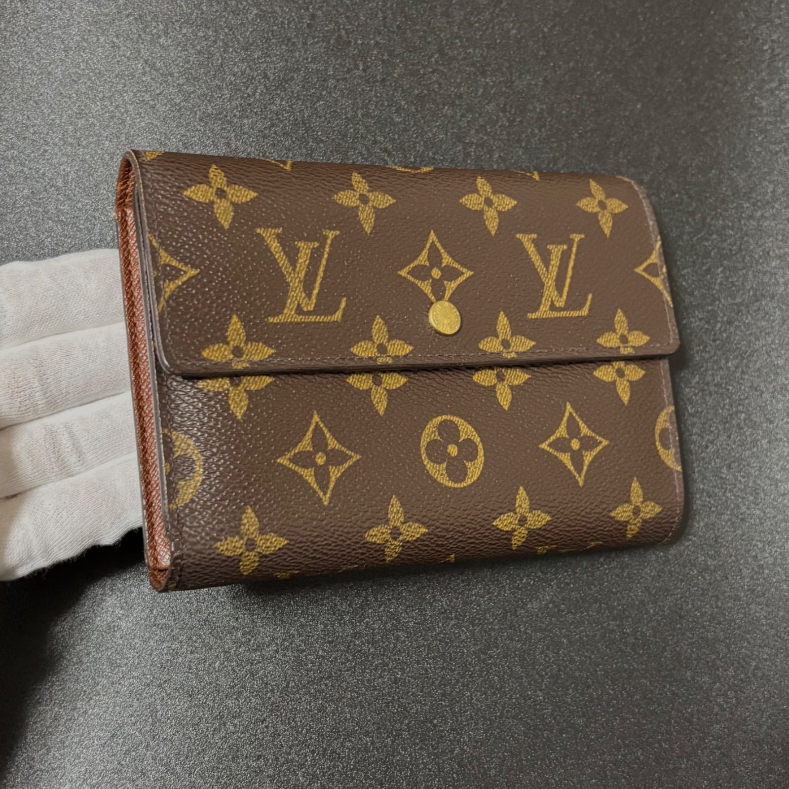 t77 ポルト トレゾール エテュイ パピエ モノグラム 3つ 三つ 折り