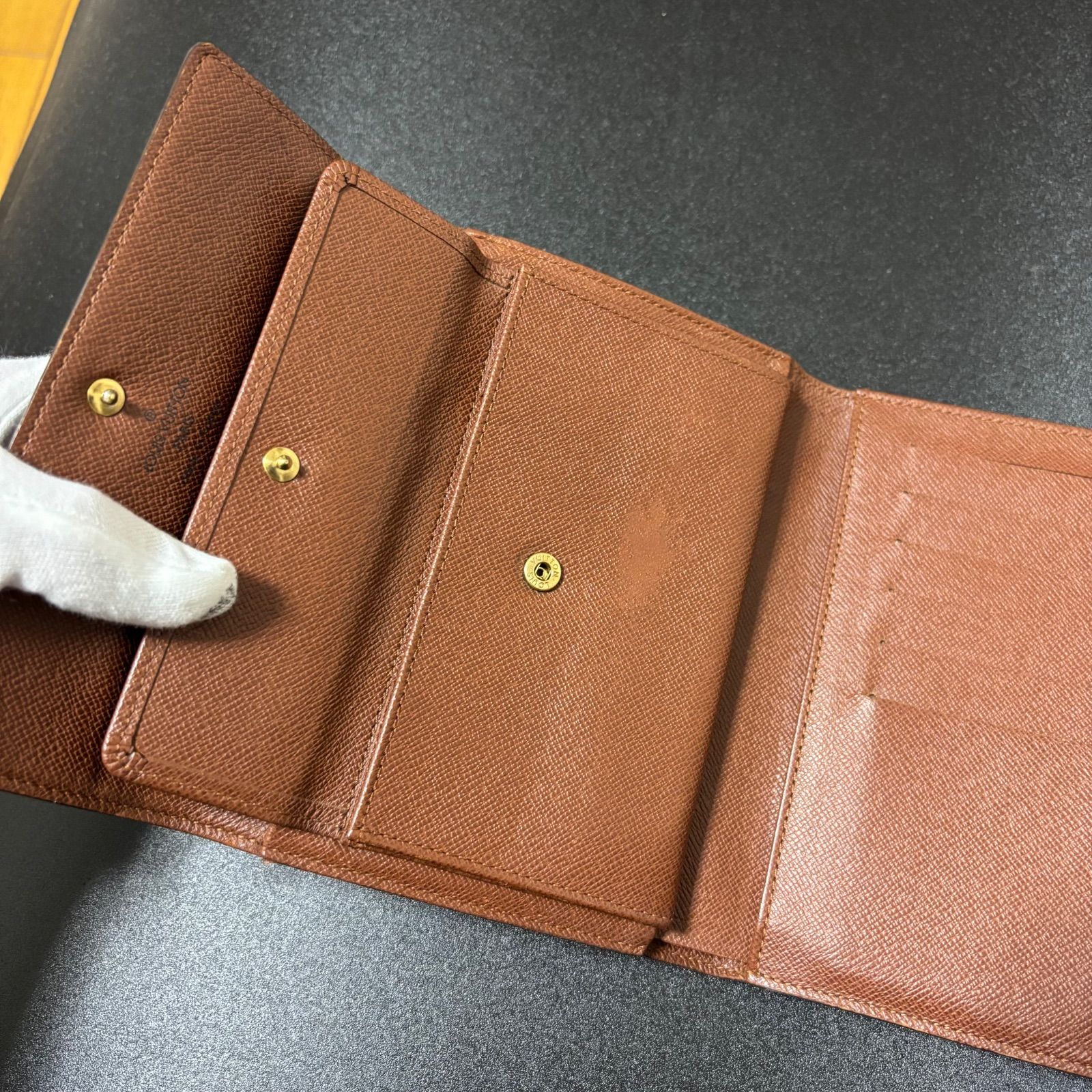 t77 ポルト トレゾール エテュイ パピエ モノグラム 3つ 三つ 折り