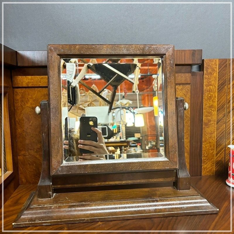 ヴィンテージ 松本民芸家具 置鏡 高さ31cm 卓上ミラー 小鏡台 水目桜