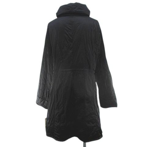 【中古】未使用品 シャミー Chamois ダウン コート ミドル丈 44 黒系 ブラック 無地 ジップアップ ボタン 裏地 タグ付 シャミー Chamois ダウン コート ミドル丈 44 黒系 ブラック 無地