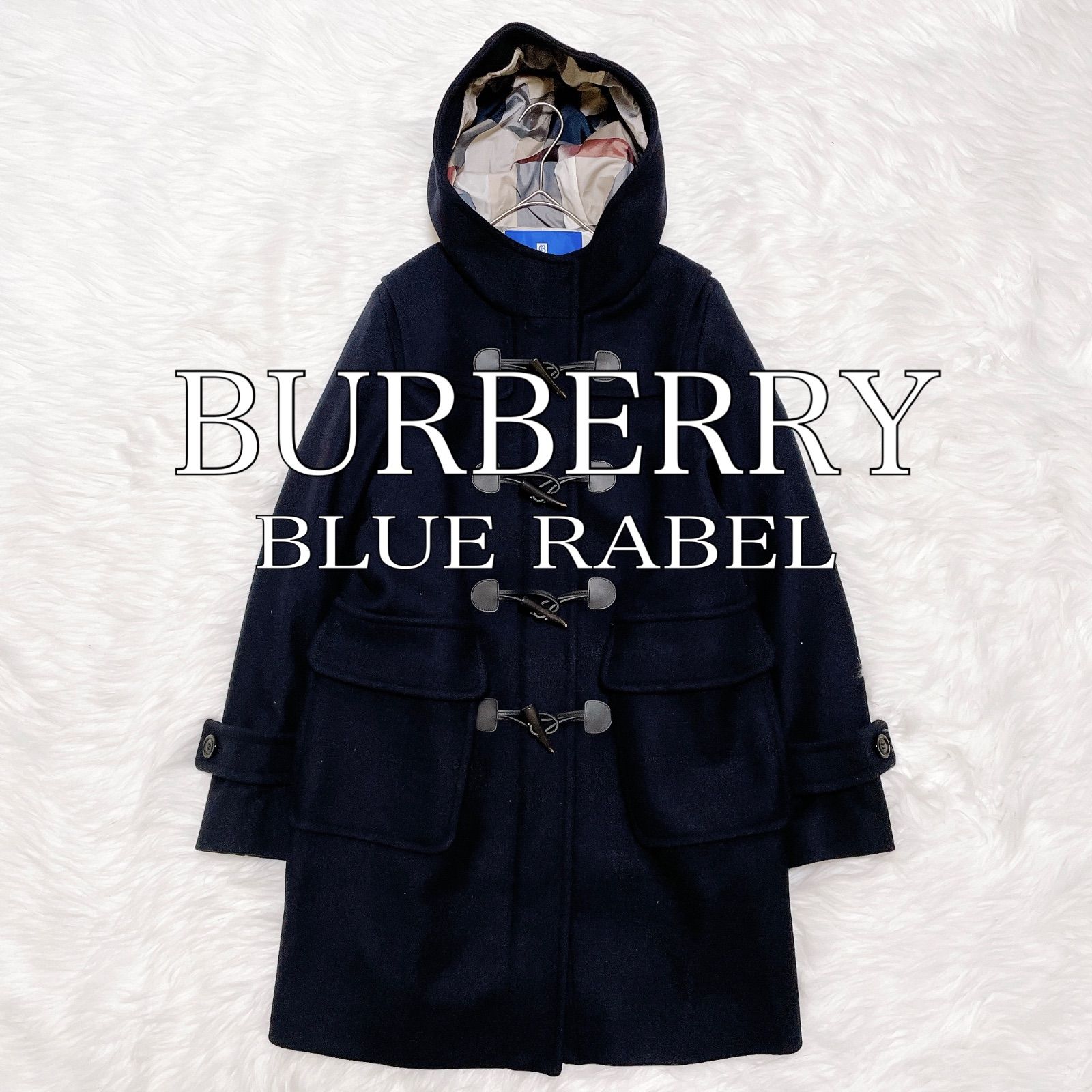 ブルーレーベル メガチェック 水牛トグル バイルメルトン ダッフルコート