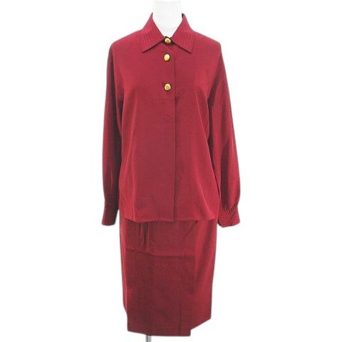 ヘルノ HERNO セットアップ 長袖 シャツ ブラウス 膝丈 タイトスカート