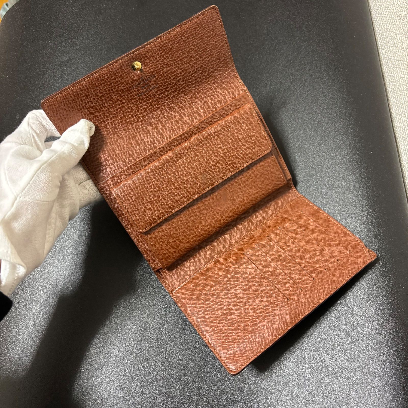 t74 ポルト トレゾール エテュイ パピエ モノグラム 3つ 三つ 折り