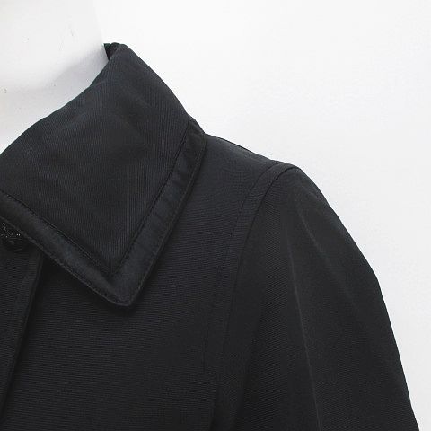 ドゥロワー Drawer ダブルブレスト コート ミドル丈 36 黒系 ブラック