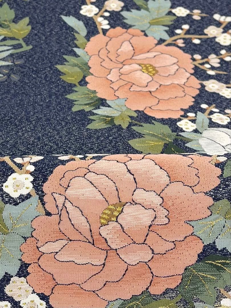 綴れ織 袋帯 草花 正絹 お太鼓柄 D 207