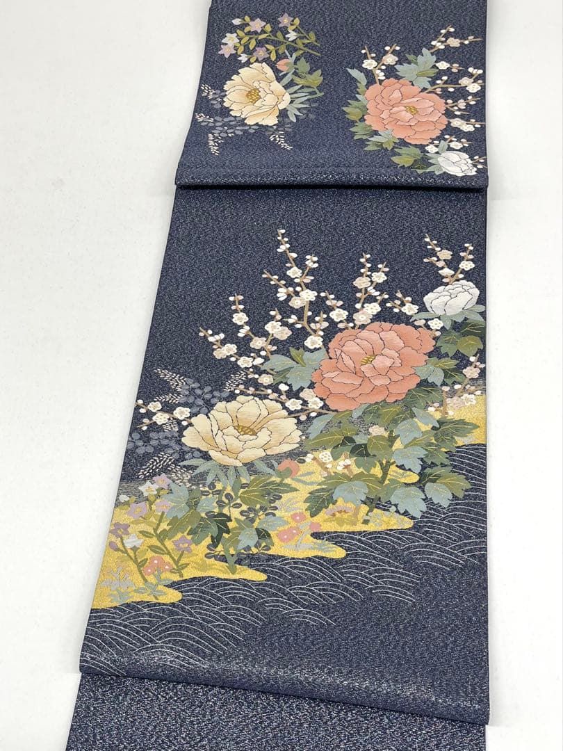  綴れ織 袋帯 草花 正絹 お太鼓柄 D 207 袋帯 帯
