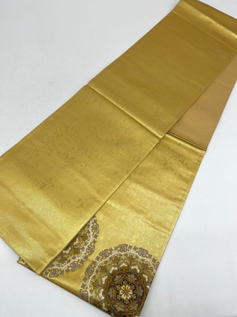 袋帯 刺繍 華紋 正絹 お太鼓柄 ガード加工済 D205 - メルカリ