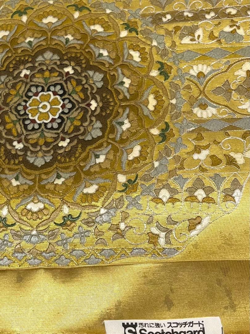 袋帯 刺繍 華紋 正絹 お太鼓柄 ガード加工済 D205 - メルカリ
