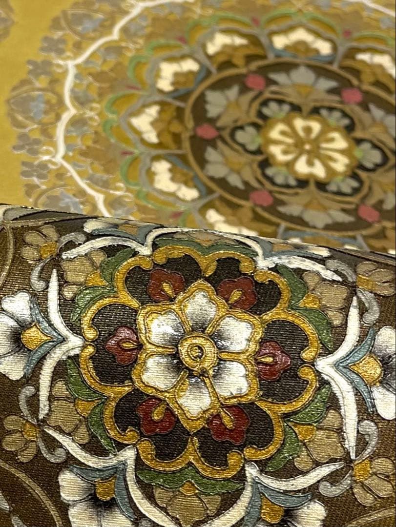 袋帯 刺繍 華紋 正絹 お太鼓柄 ガード加工済 D205 - メルカリ