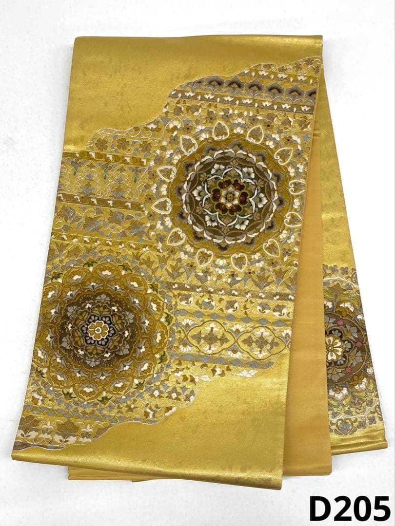 袋帯 刺繍 華紋 正絹 お太鼓柄 ガード加工済 D205 - メルカリ