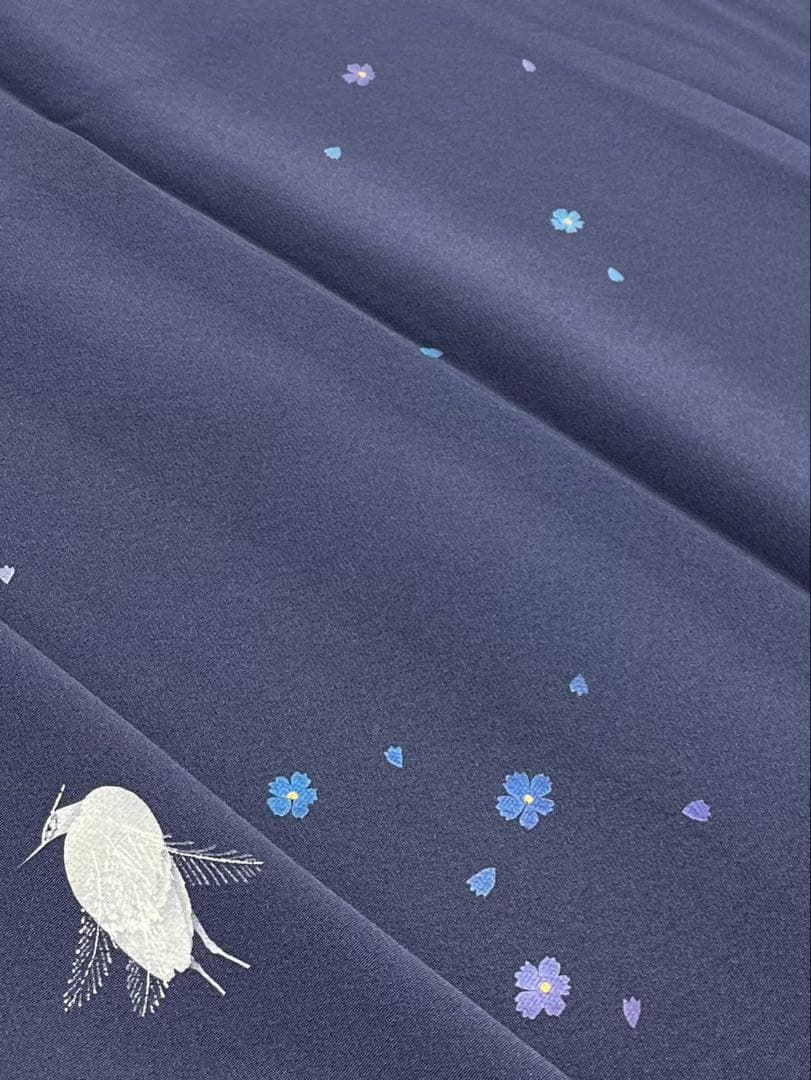 菅原鬼一 小紋 落款入 小花 正絹 躾糸付き A 106