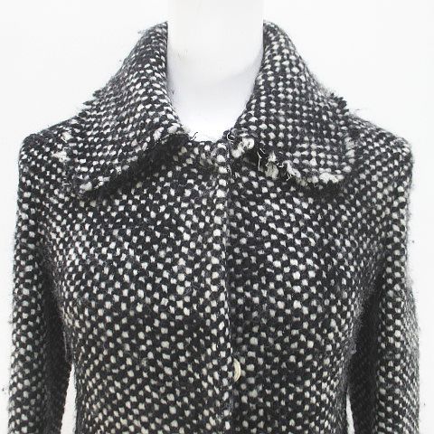 マルニ MARNI ステンカラーコート ニットコート 比翼 38 黒系 ブラック