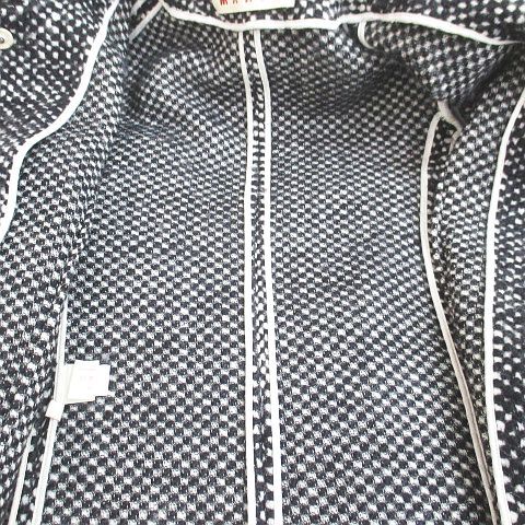 マルニ MARNI ステンカラーコート ニットコート 比翼 38 黒系 ブラック